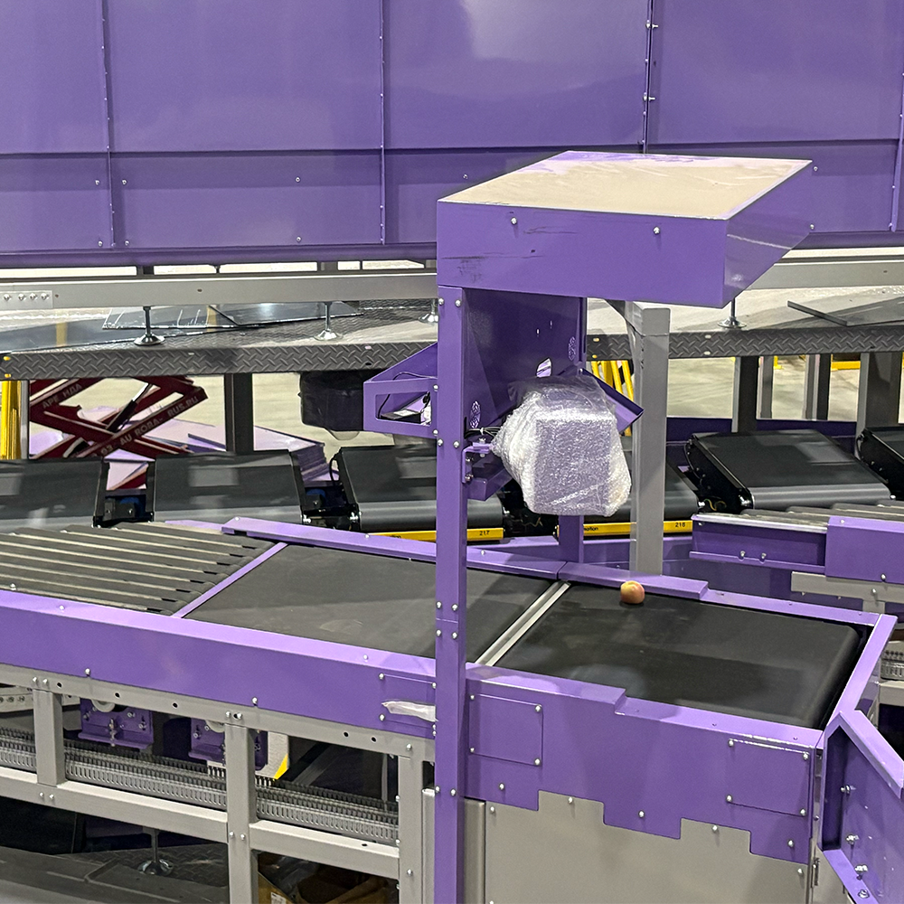Truelisort Package Supply Table with Automatic Weighing Scanning and Supply Features Ideal for Cross Belt Sorter Integration