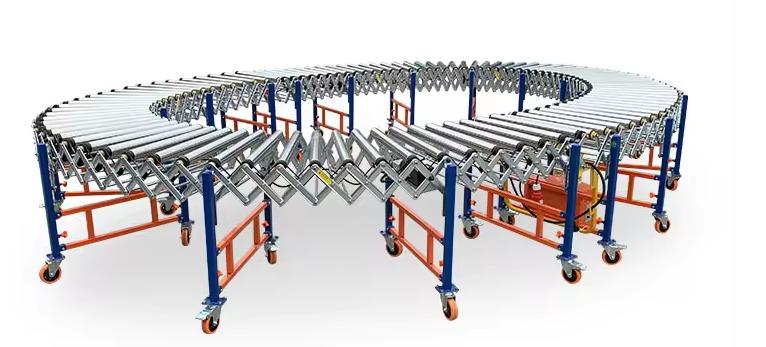 Truelisort High Quality Flexible Motorized Retractable Stainless Steel Roller Conveyor for Conveying Boxes