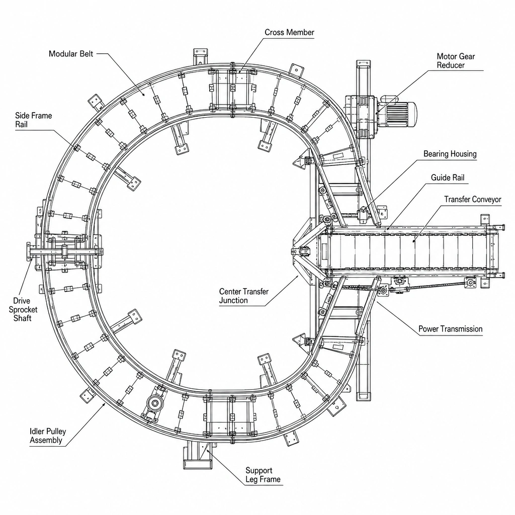 Cross Belt Sorter Internal Structure