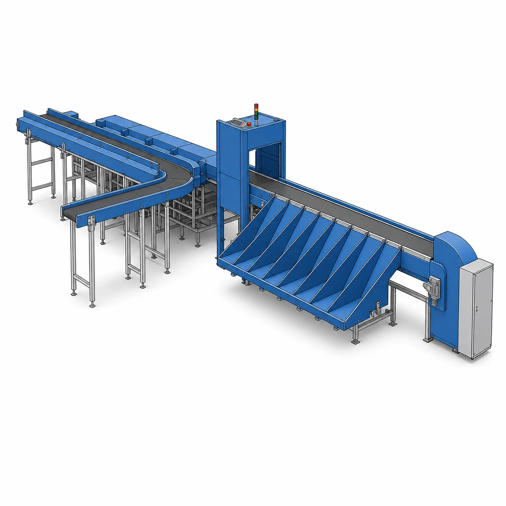 Two-dimensional display diagram of Narrow belt sorter