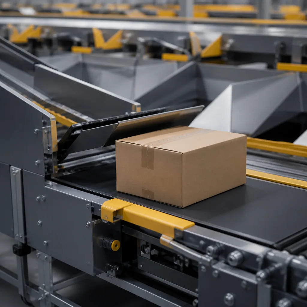 Cross belt sorter maintenance on automated warehouse sorting machine