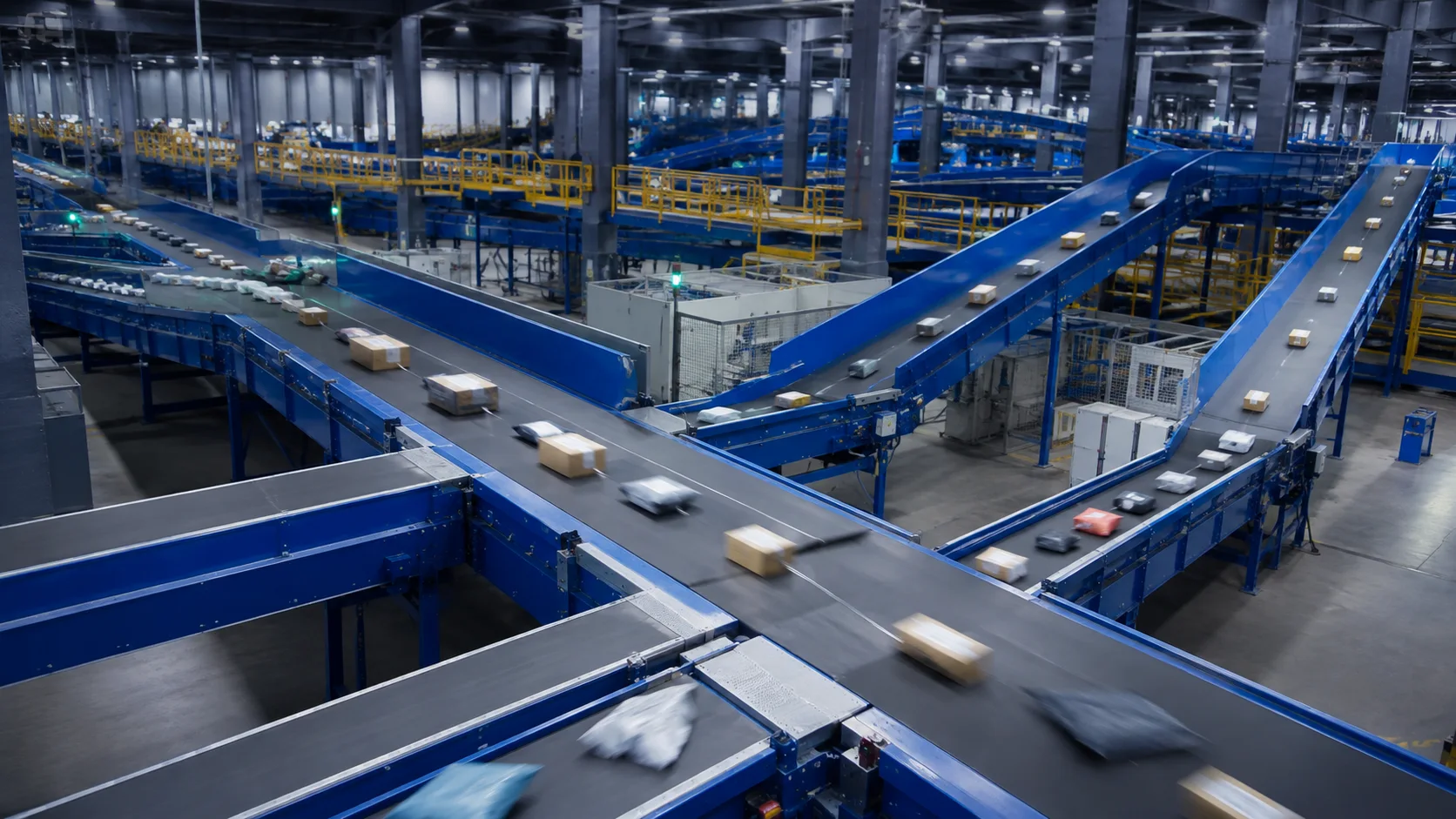Cross belt sorter processing returned parcels in a regional returns hub — TrueLiSort