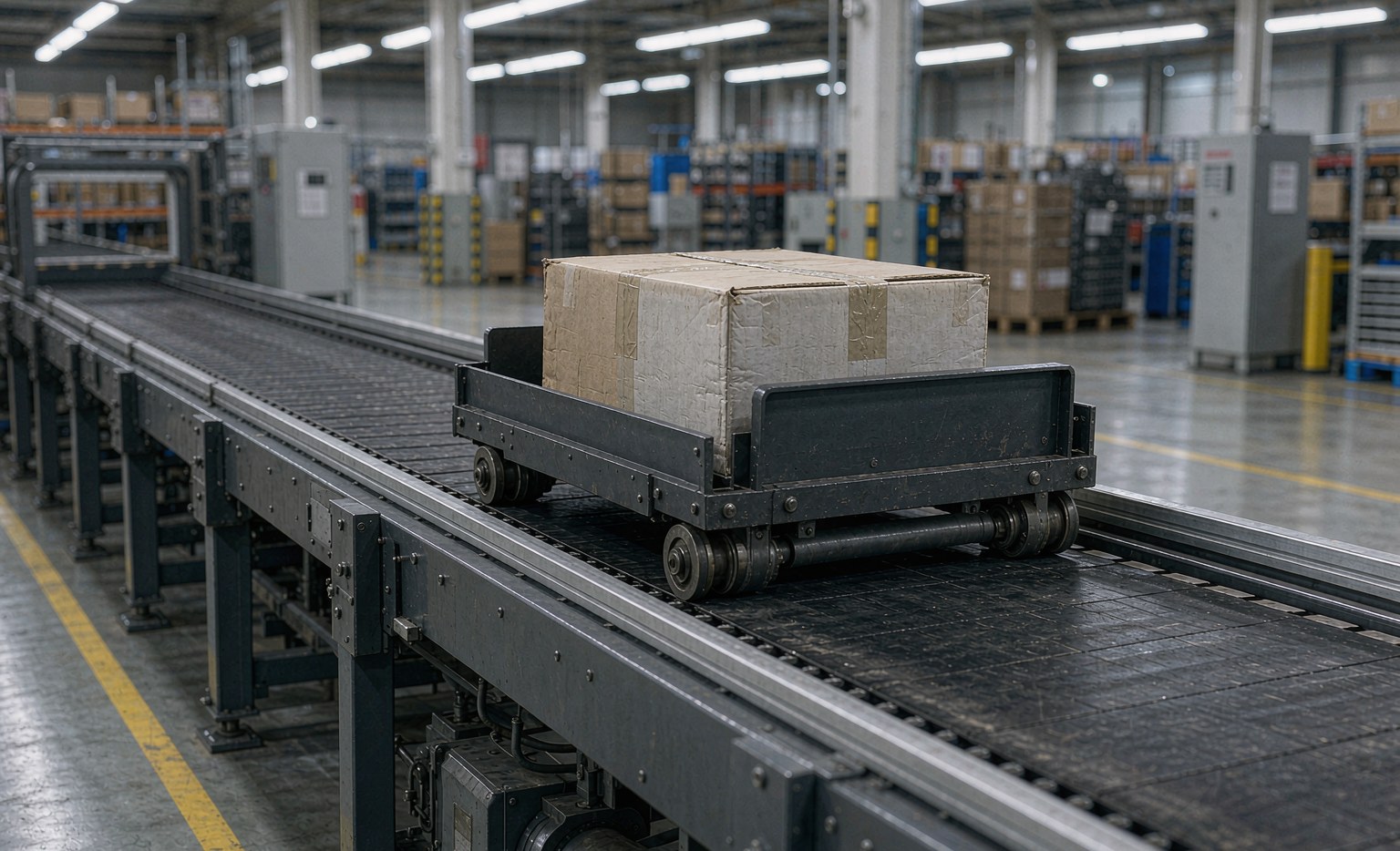 Cross-belt sorter carrier with a parcel