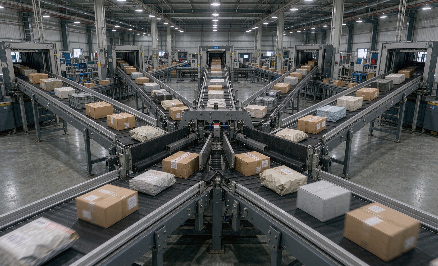 Warehouse control system screen routing parcels