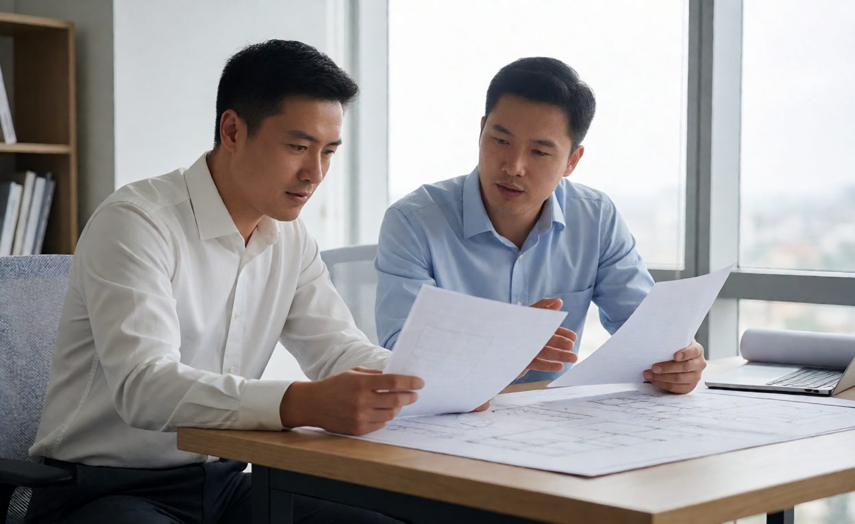 Buyer and supplier engineer reviewing an enquiry package together
